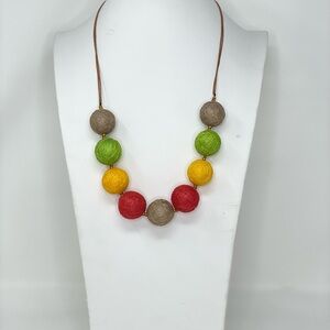 Colorful Beaded Necklace and Earrings